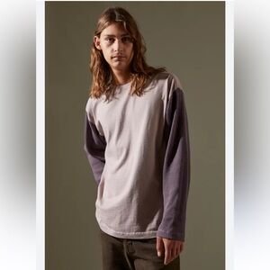 (XL) BDG Waffle Sleeve Blocked long sleeve tee